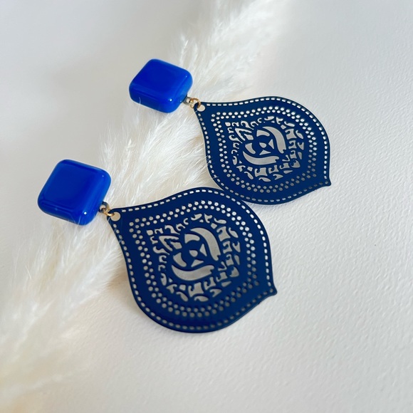 Colorful Ornate Earrings - Pop-of-color Statement Earrings - Summer Earrings - Picture 5 of 16